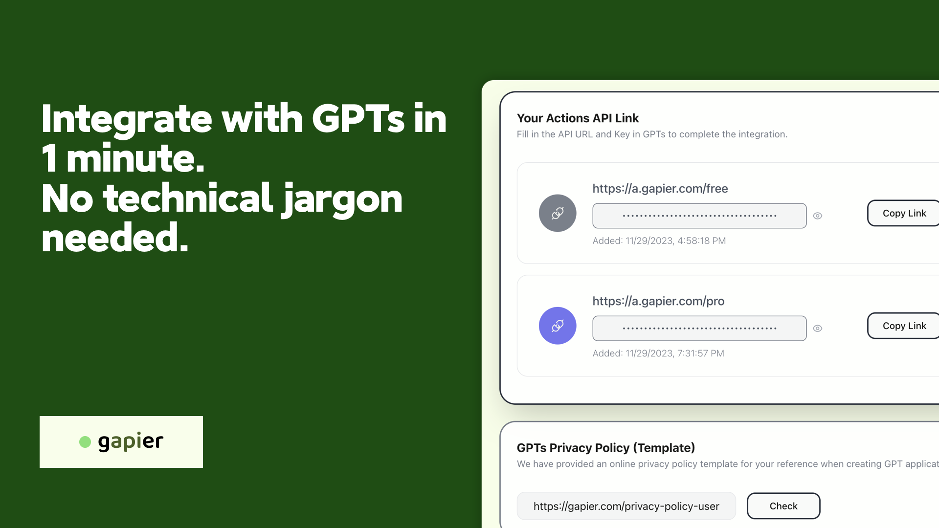 GAPIER - Para los usuarios de chatgpt GPTS - 50 API de acciones específicas de GPTS gratuitas para usuarios de chatgpt media 3