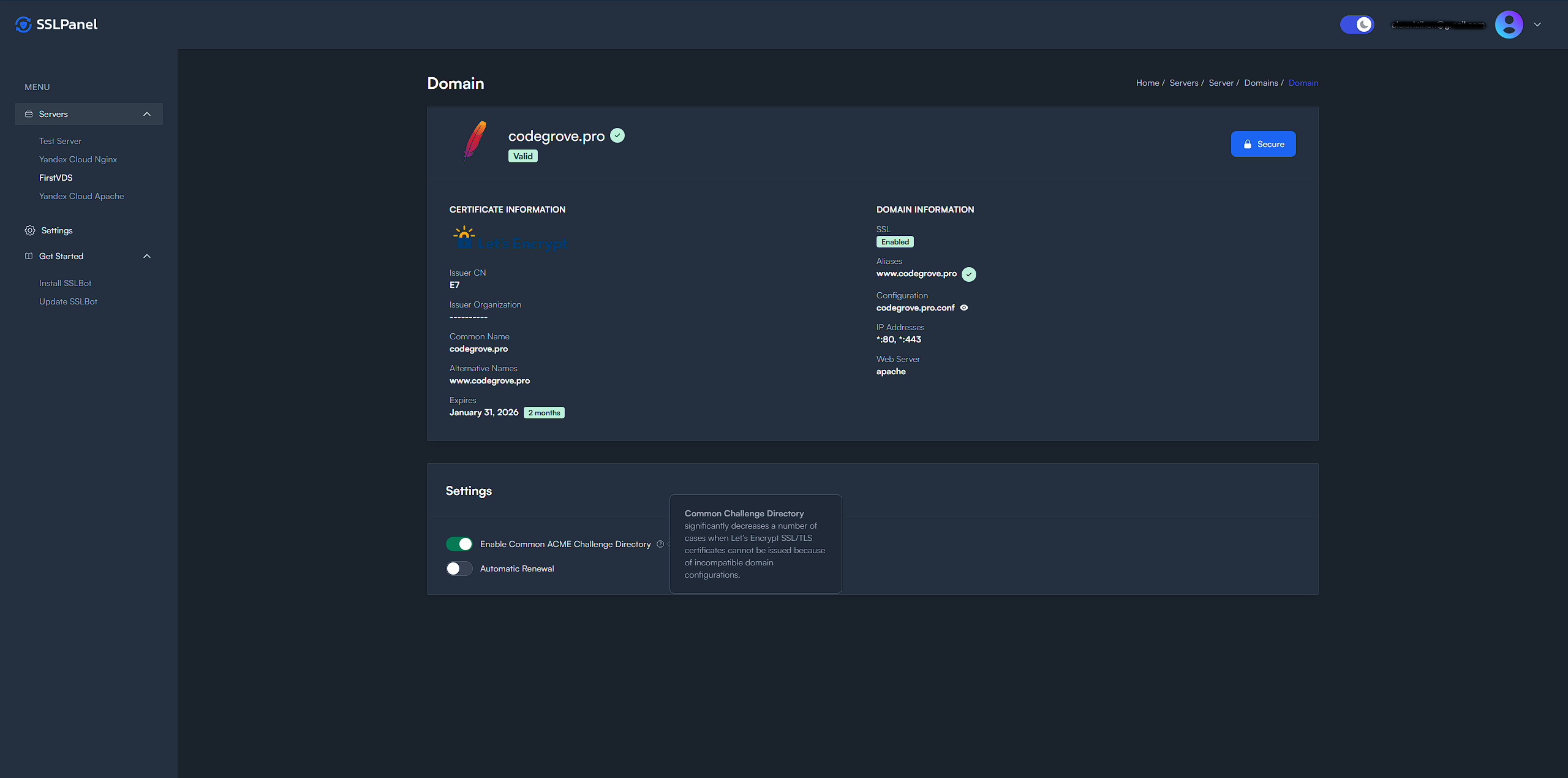 SSLPanel gallery image