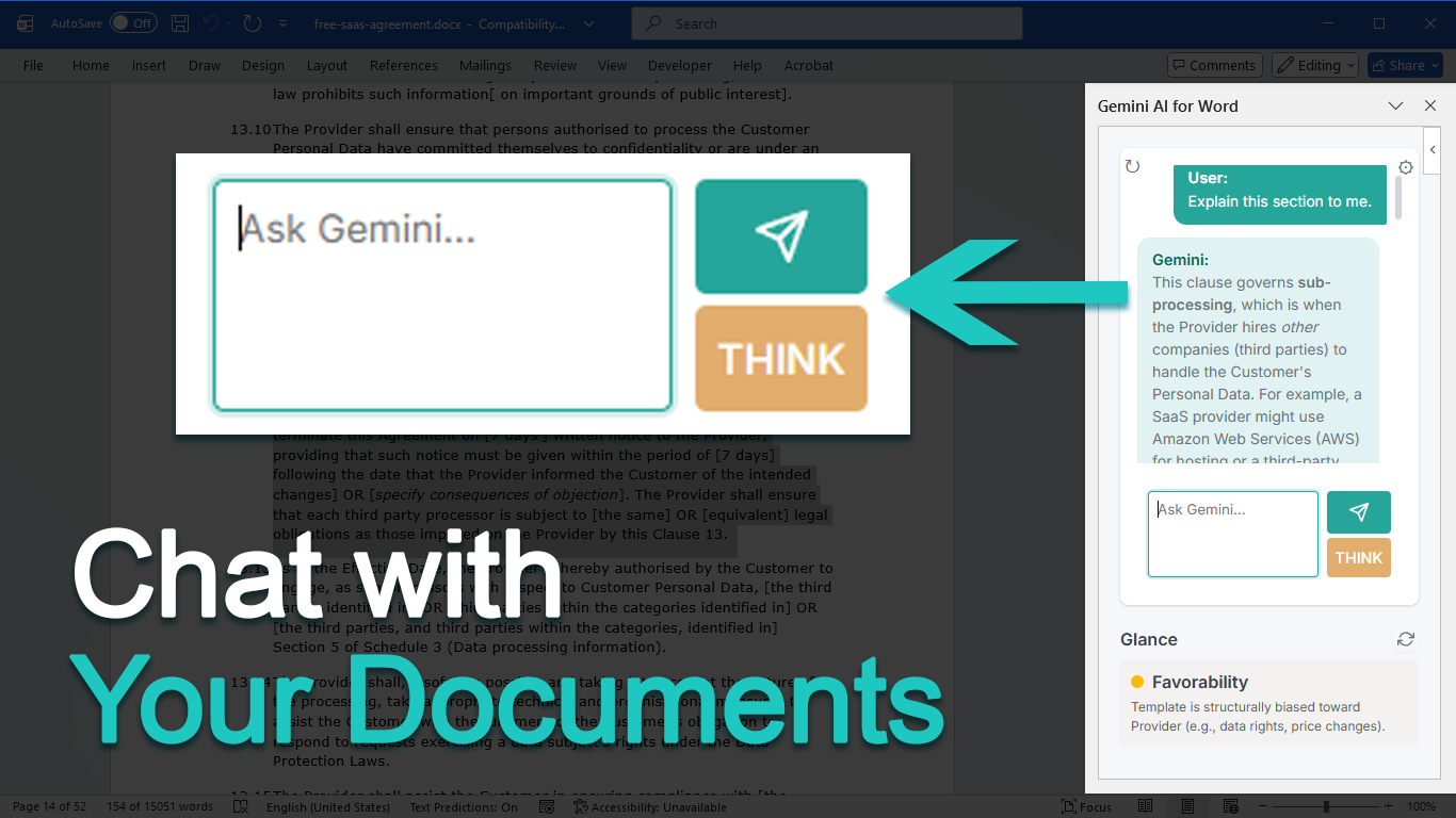 Gemini AI for Office - Main product screenshot demonstrating key features and user interface