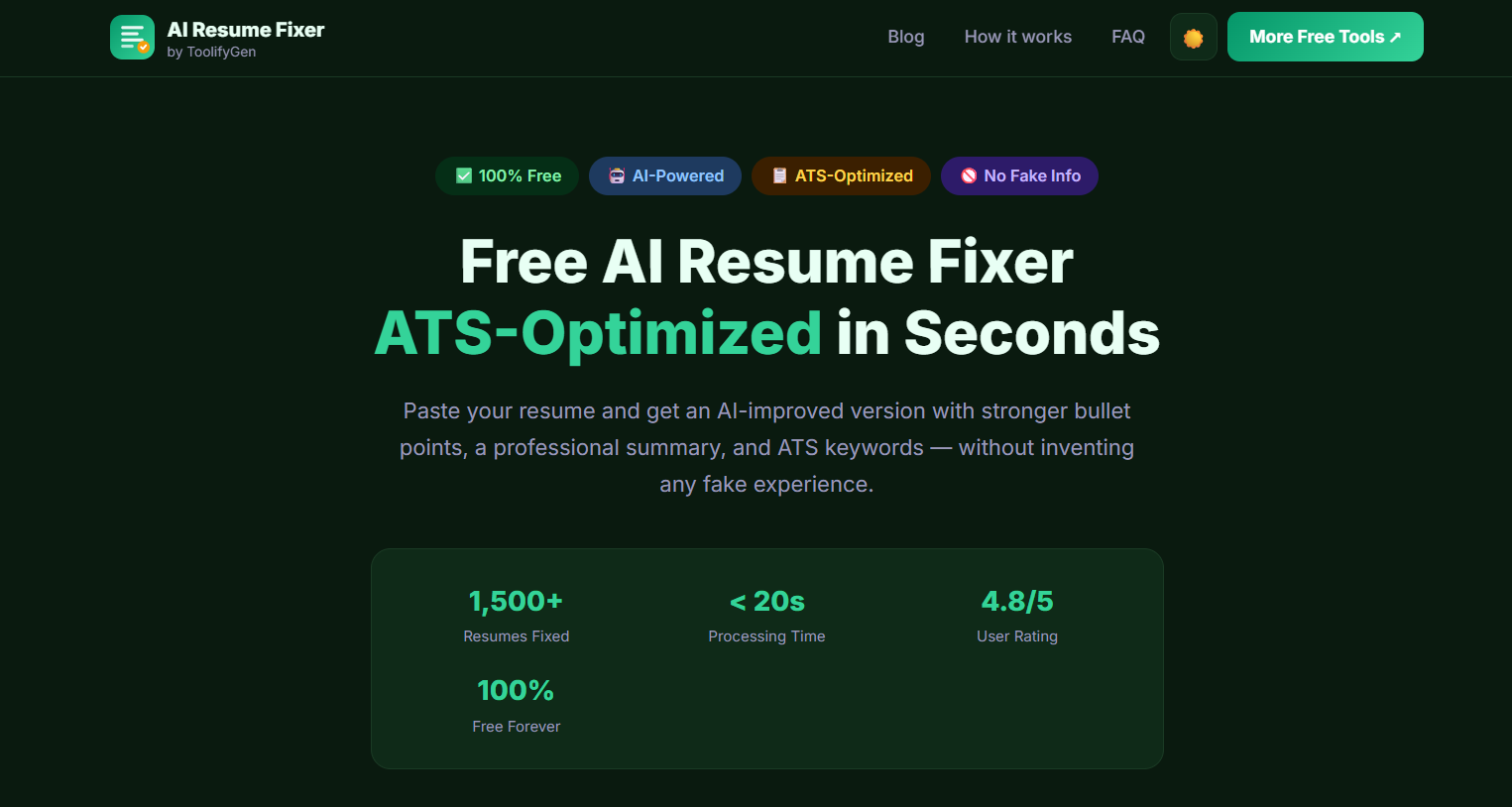 AI Resume Fixer by ToolifyGen gallery image