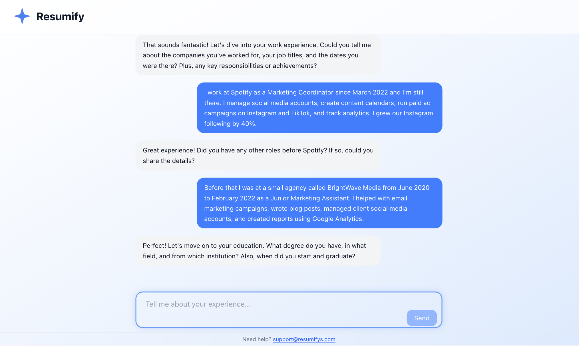 Resumify - Screenshot 3 showing product features and functionality