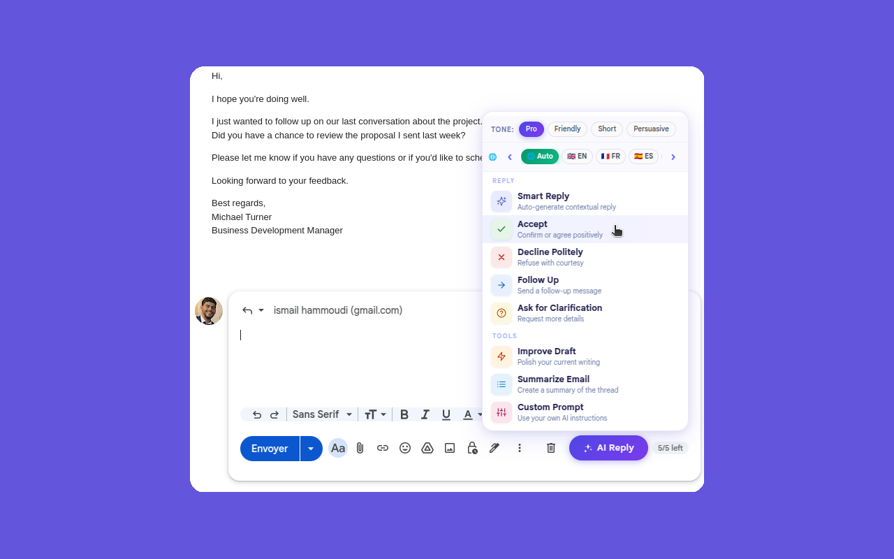 Gmail AI Reply gallery image