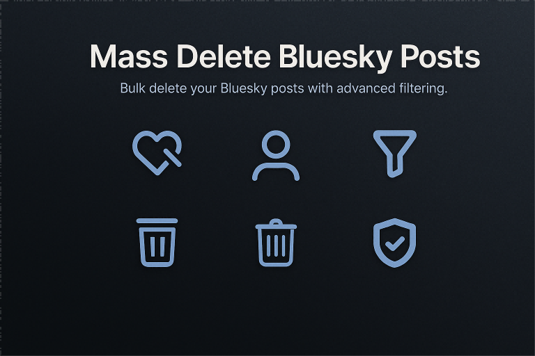 BskyDelete - Mass delete bluesky posts, likes & reposts media 3