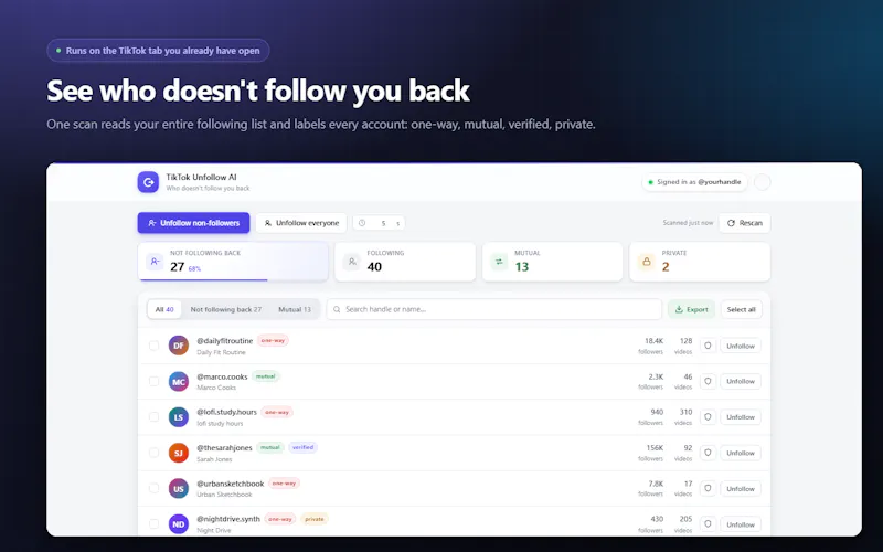 TikTok Unfollow AI screenshot 4