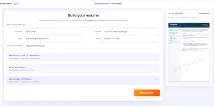 QuickResumeAi gallery image