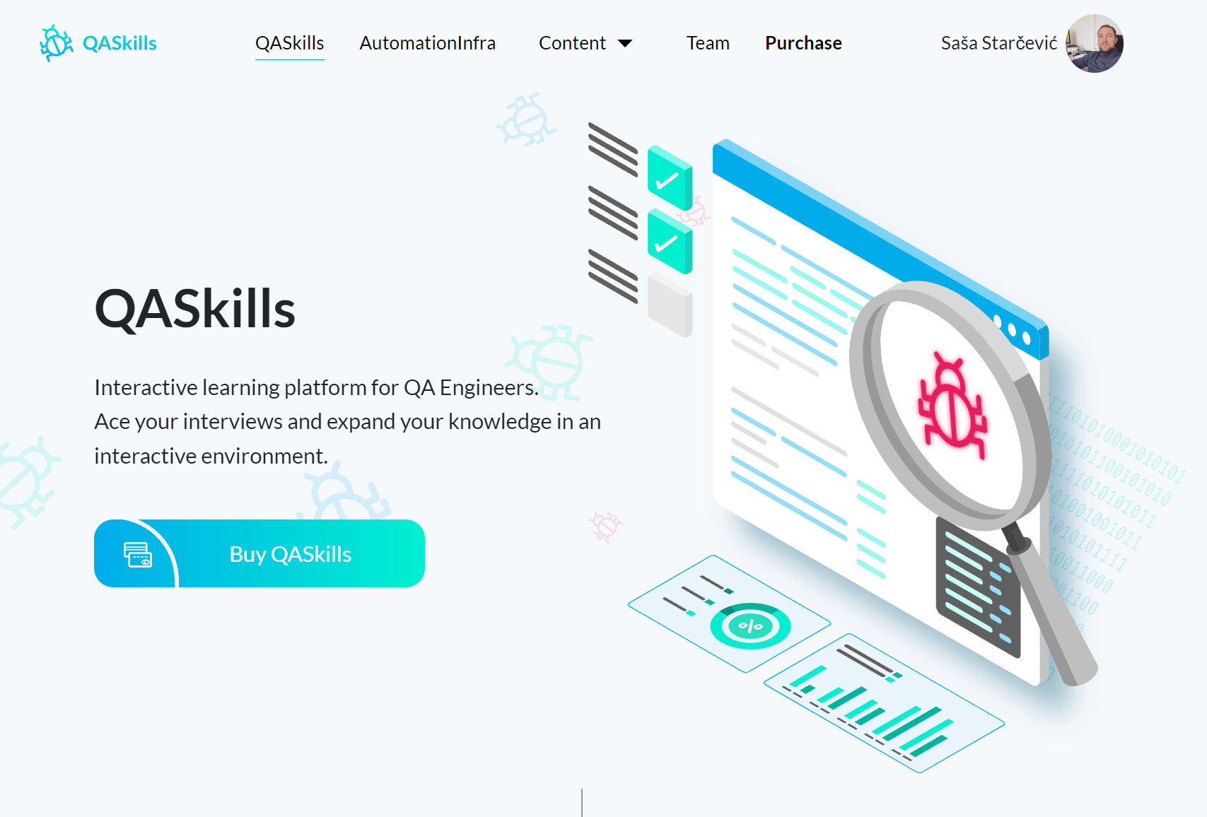 QASkills.io - 대화식 학습 플랫폼과의 QA 인터뷰 미디어 1