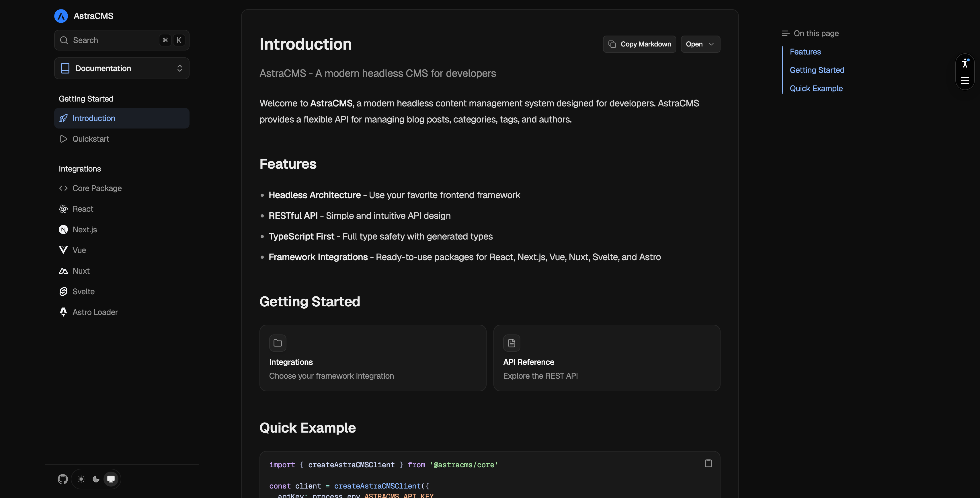 AstraCMS - Screenshot 4 showing product features and functionality