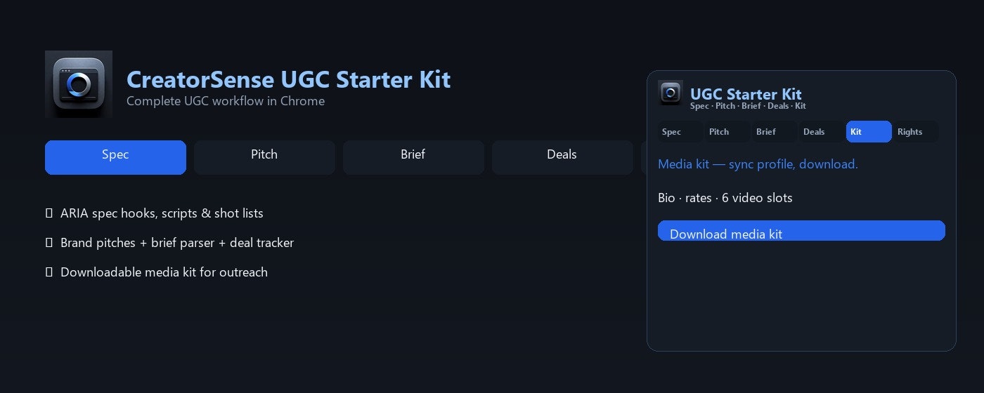 CreatorSense UGC Starter Kit gallery image