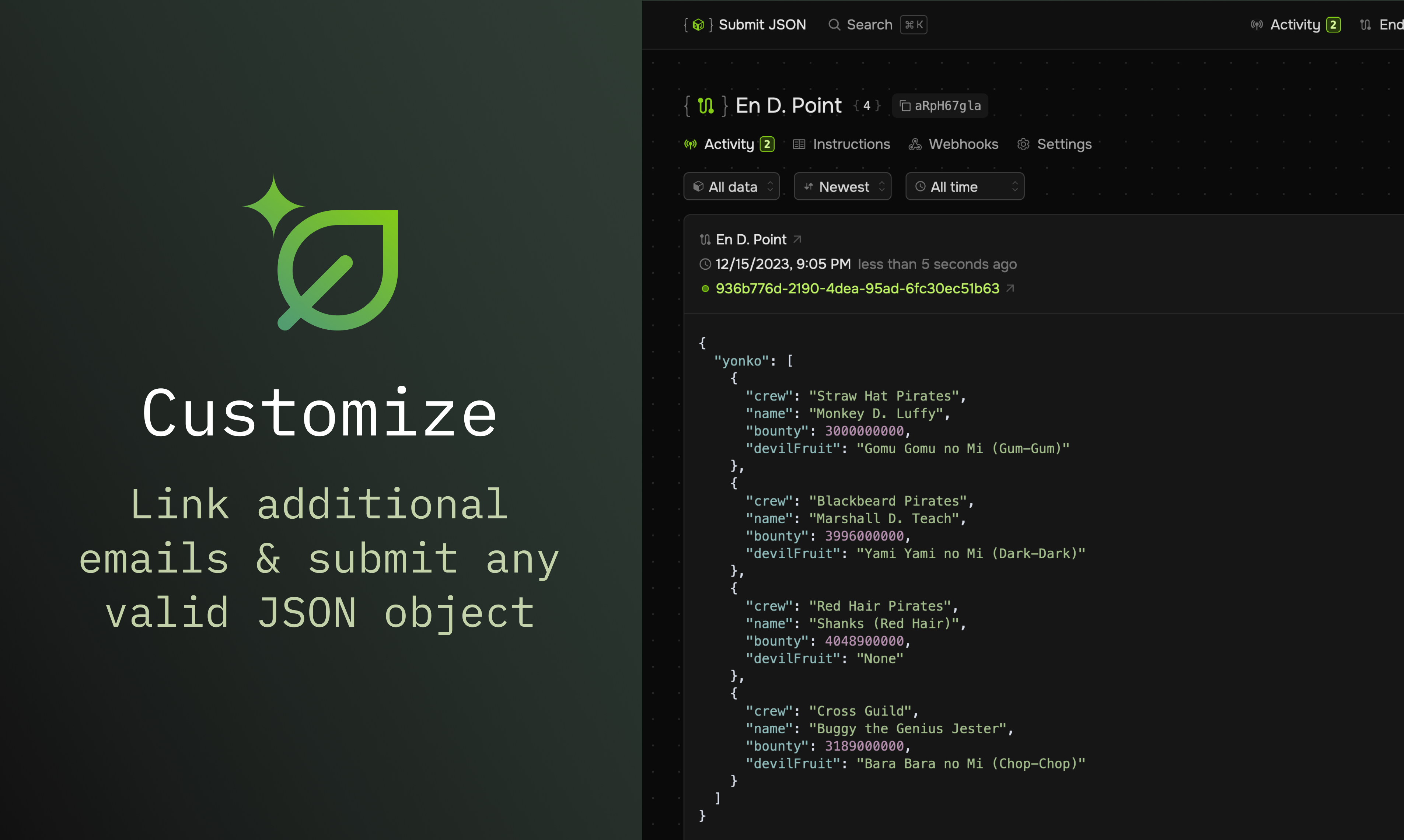 Dien JSON in - Gemakkelijke formulierinzendingen en e -mailmeldingen media 4