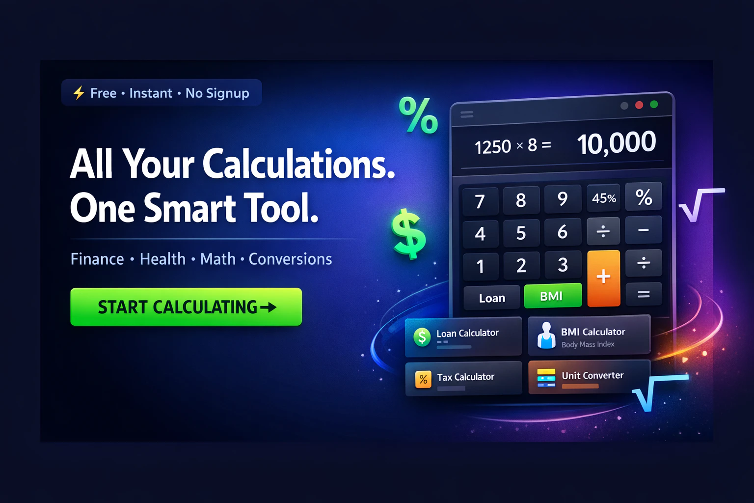 SupaCalc - 100+ Free Online Calculators logo