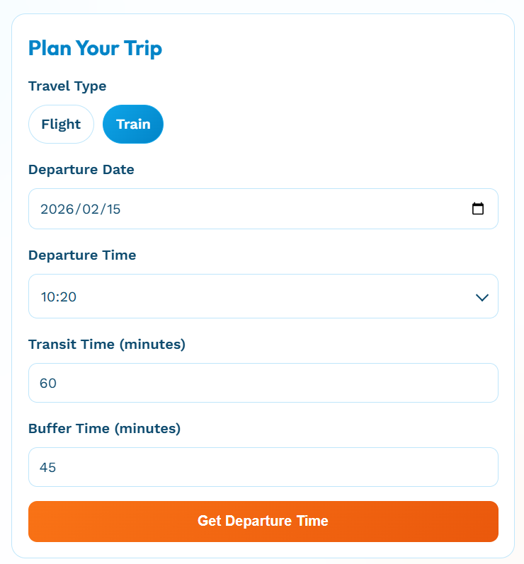 TravelTime Planner - Main product screenshot demonstrating key features and user interface