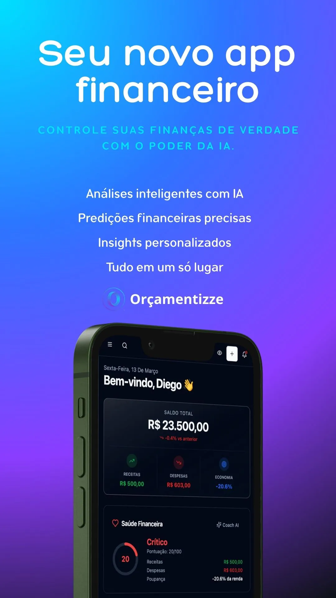 Orçamentizze 제품 배너