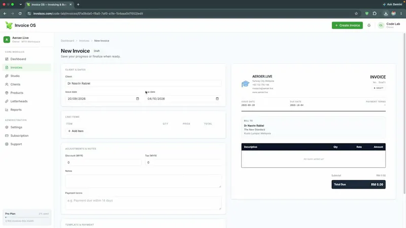 Invoice OS screenshot 1 (video preview)