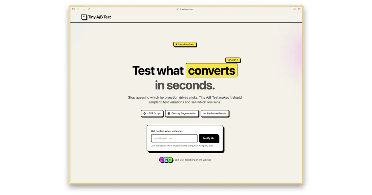 Tiny A/B Test