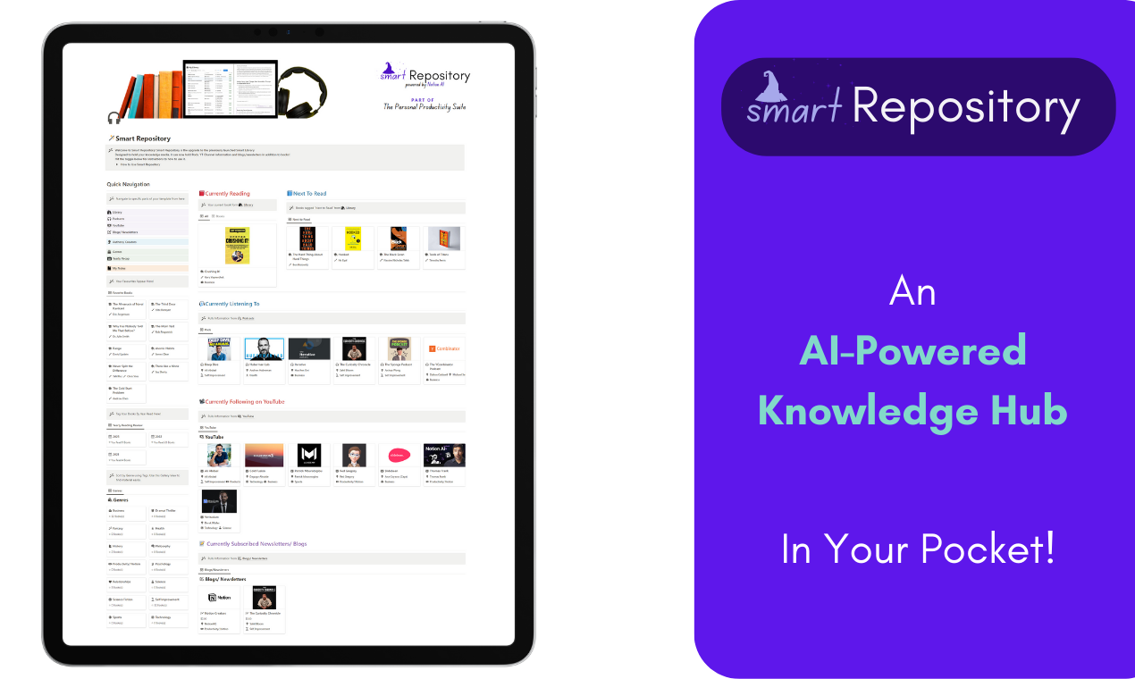 startuptile Smart Repository (w/ Notion AI)-AI-Powered Knowledge Hub in Your Pocket