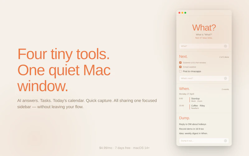 QUATTRO — Four tiny tools, one window screenshot 2