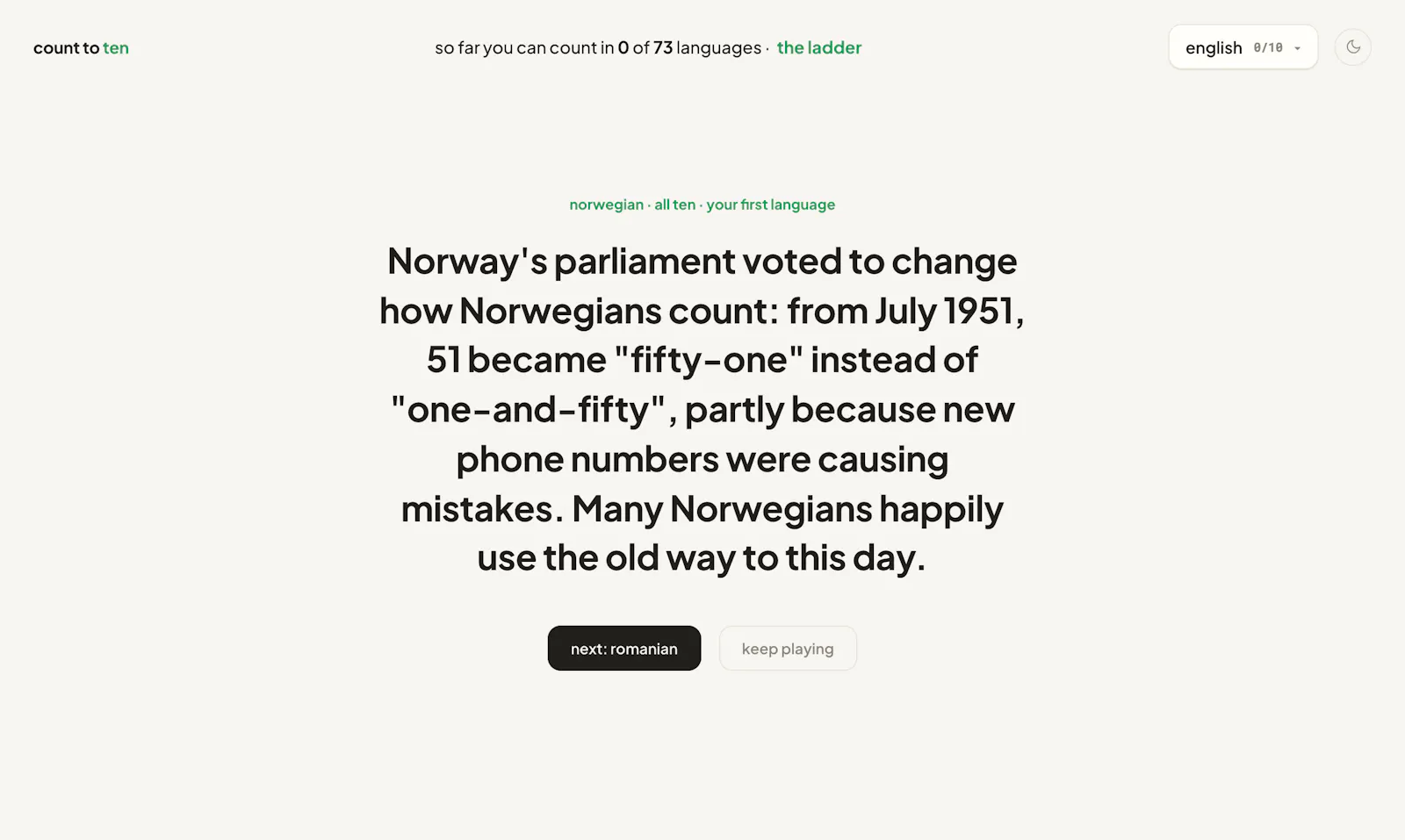 Learn to count in 73 languages screenshot 4
