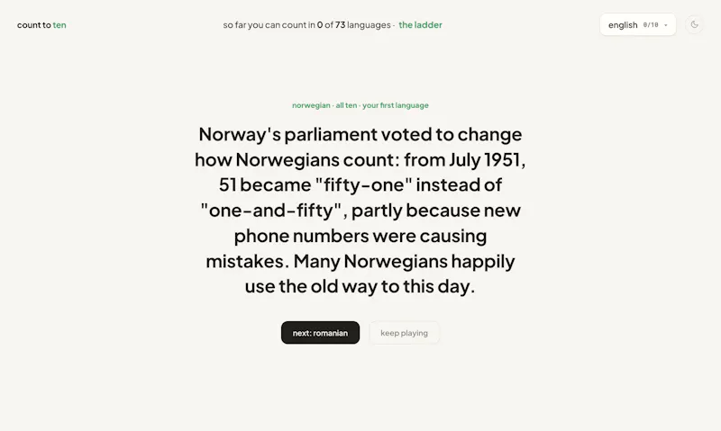 Learn to count in 73 languages screenshot 4