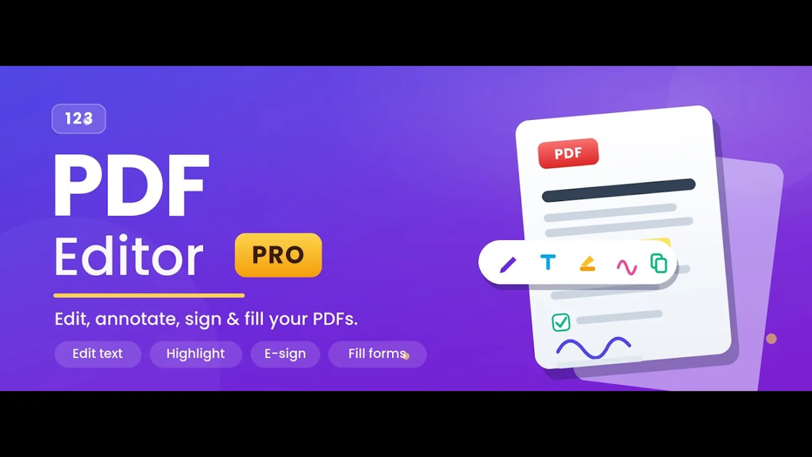 123 PDF Editor PRO — Edit PDF offline screenshot 1 (video preview)