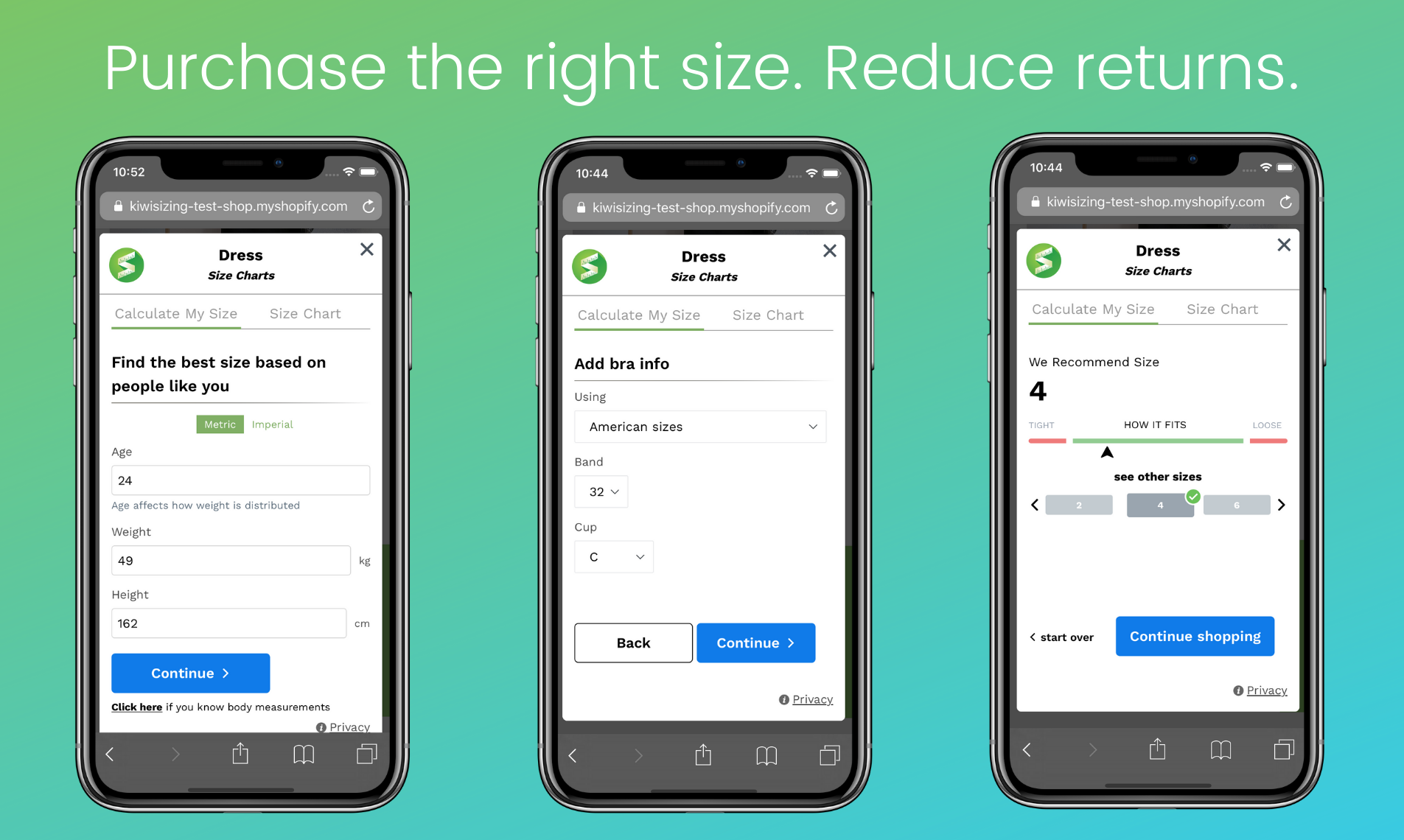 Kiwi Sizing - Fit recommender and size chart for e-commerce stores