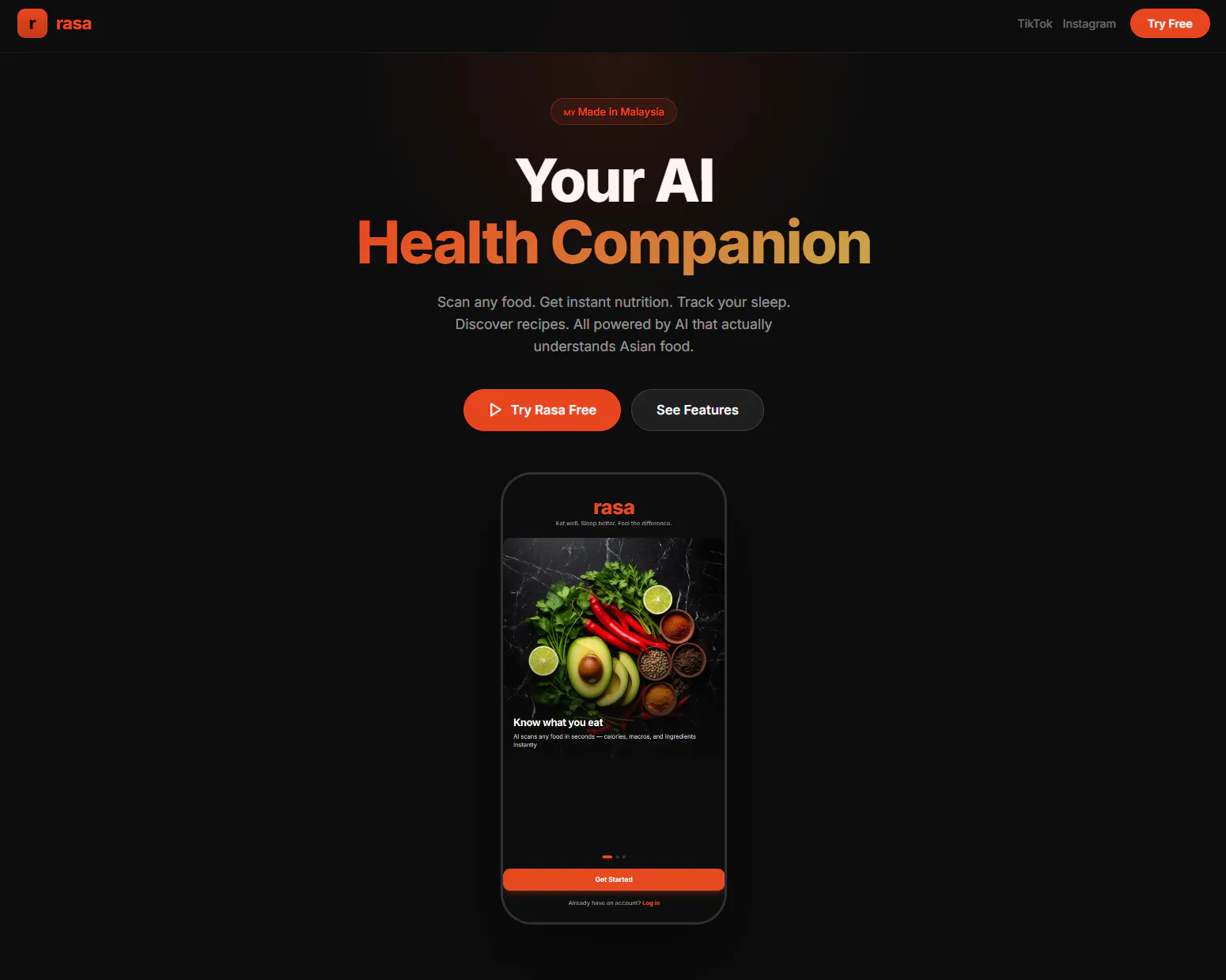 Banner del producto Rasa — AI Health Companion