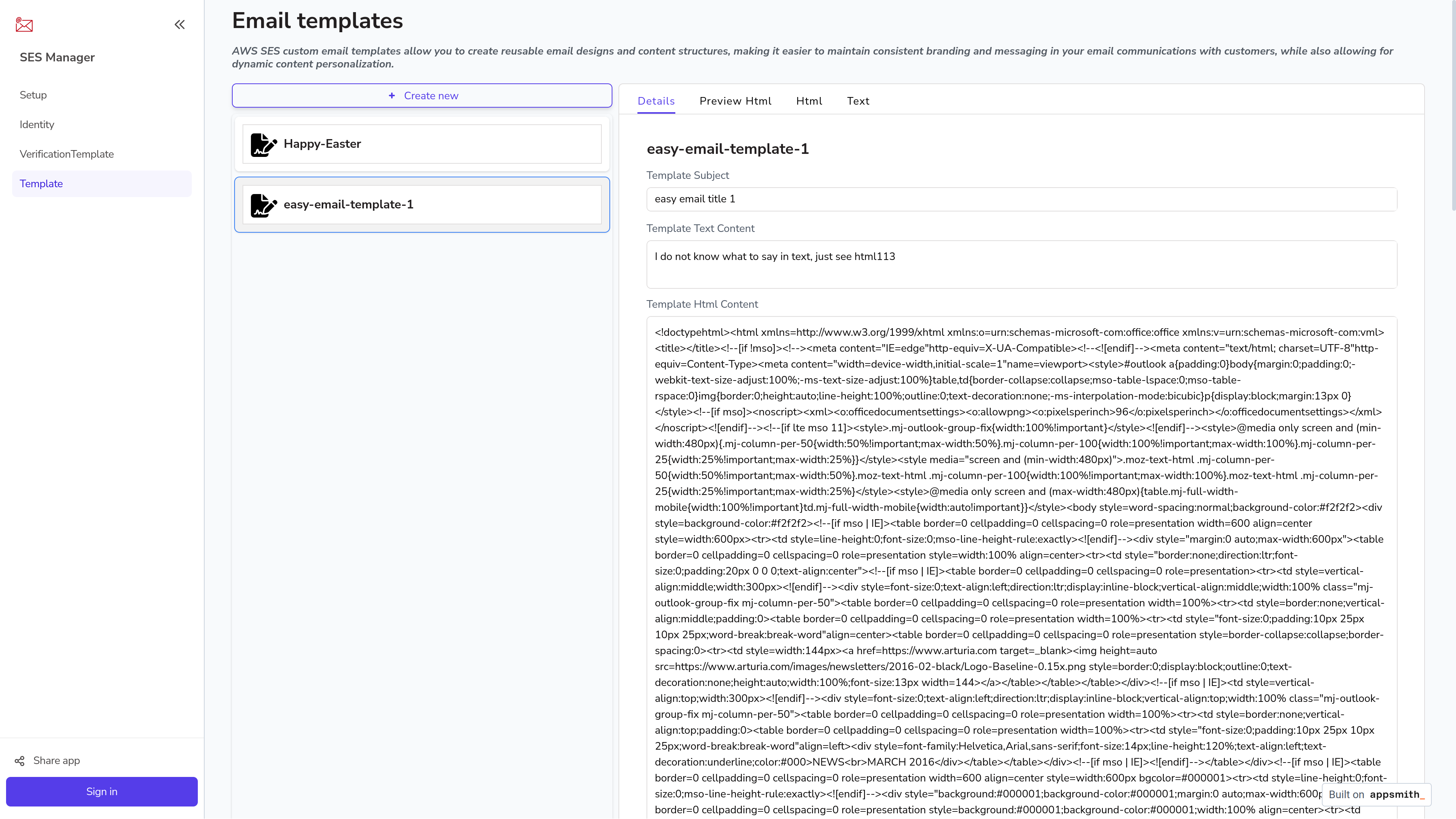 AWS SES经理 - 本地AWS SES Manager：安全，直接互动媒体4