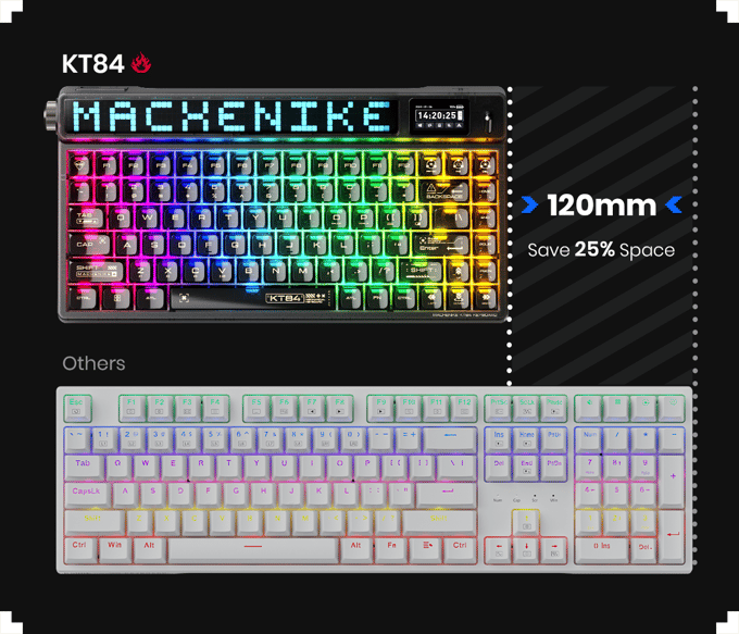KT84 Macheen - Tastiera in stile retrò con schermo pixel media 6