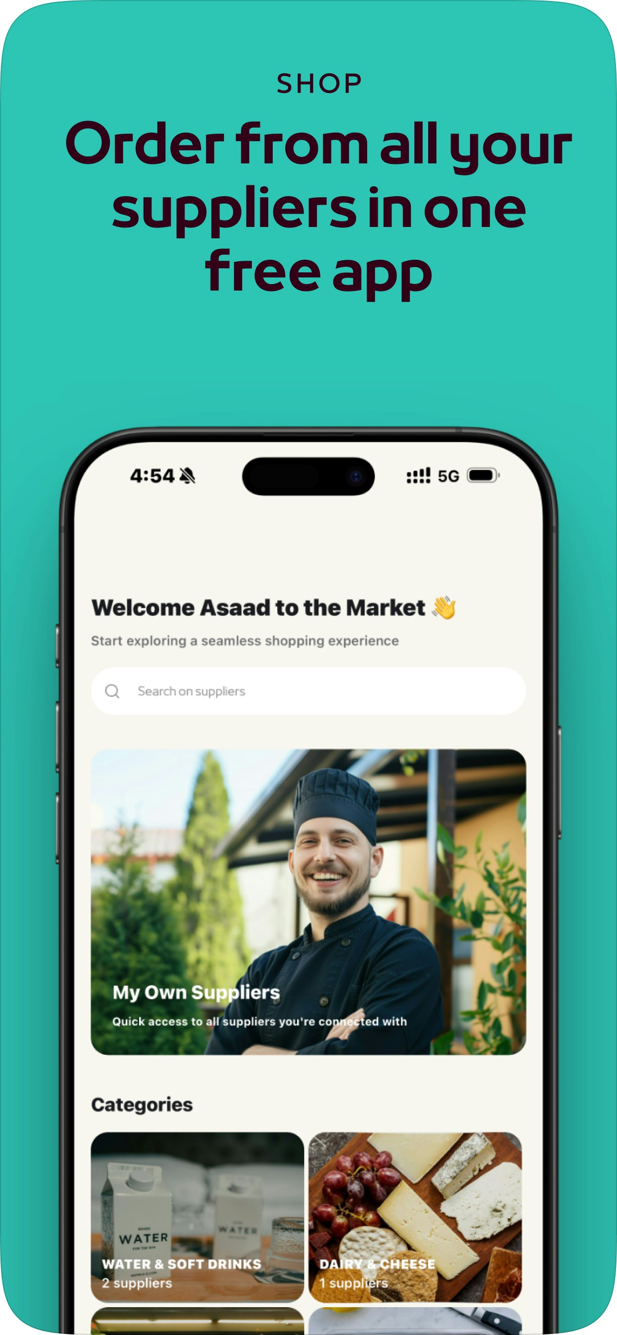Média Wady An Uber Eats conçu pour les fournitures B2B - Nous permettons aux restaurants de commander des ingrédients en 3 clics 3