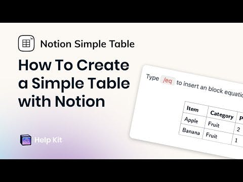 Notion Simple Table by HelpKit media 1
