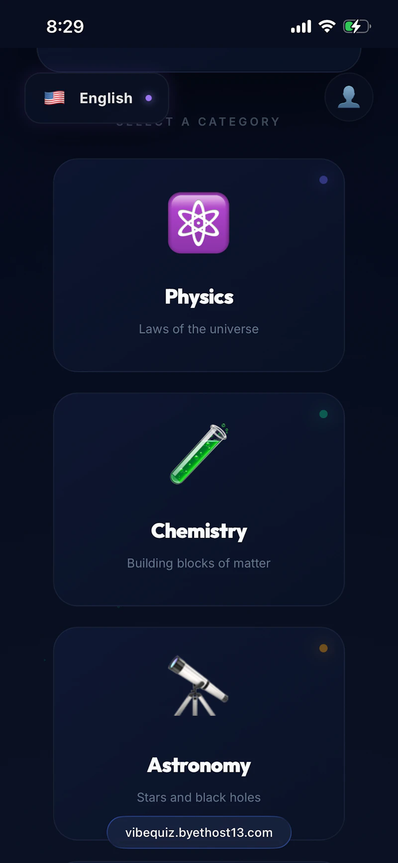 VibeQuiz screenshot 1