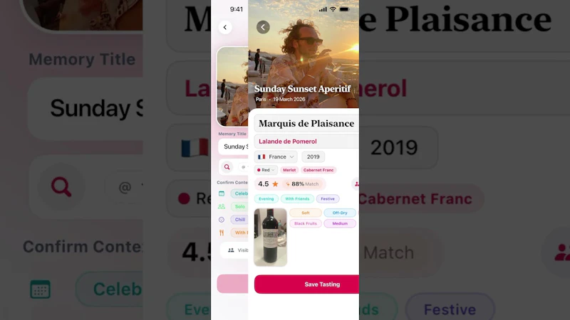 Wiona: Wine Journal screenshot 1 (video preview)