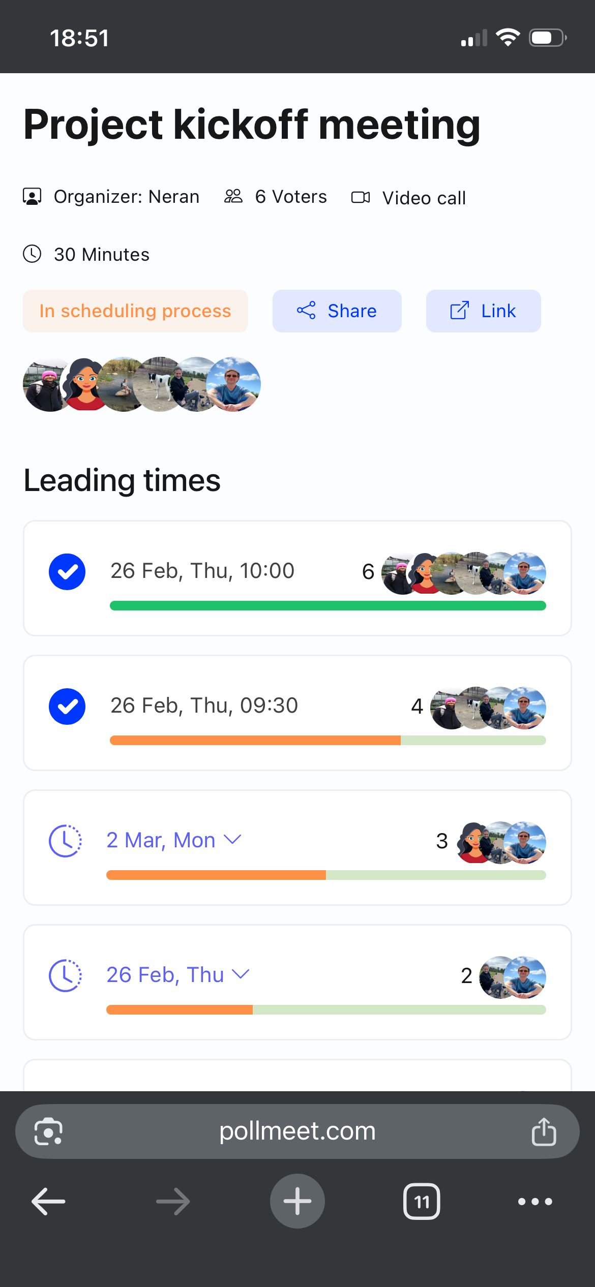 PollMeet - pick a meeting time together gallery image