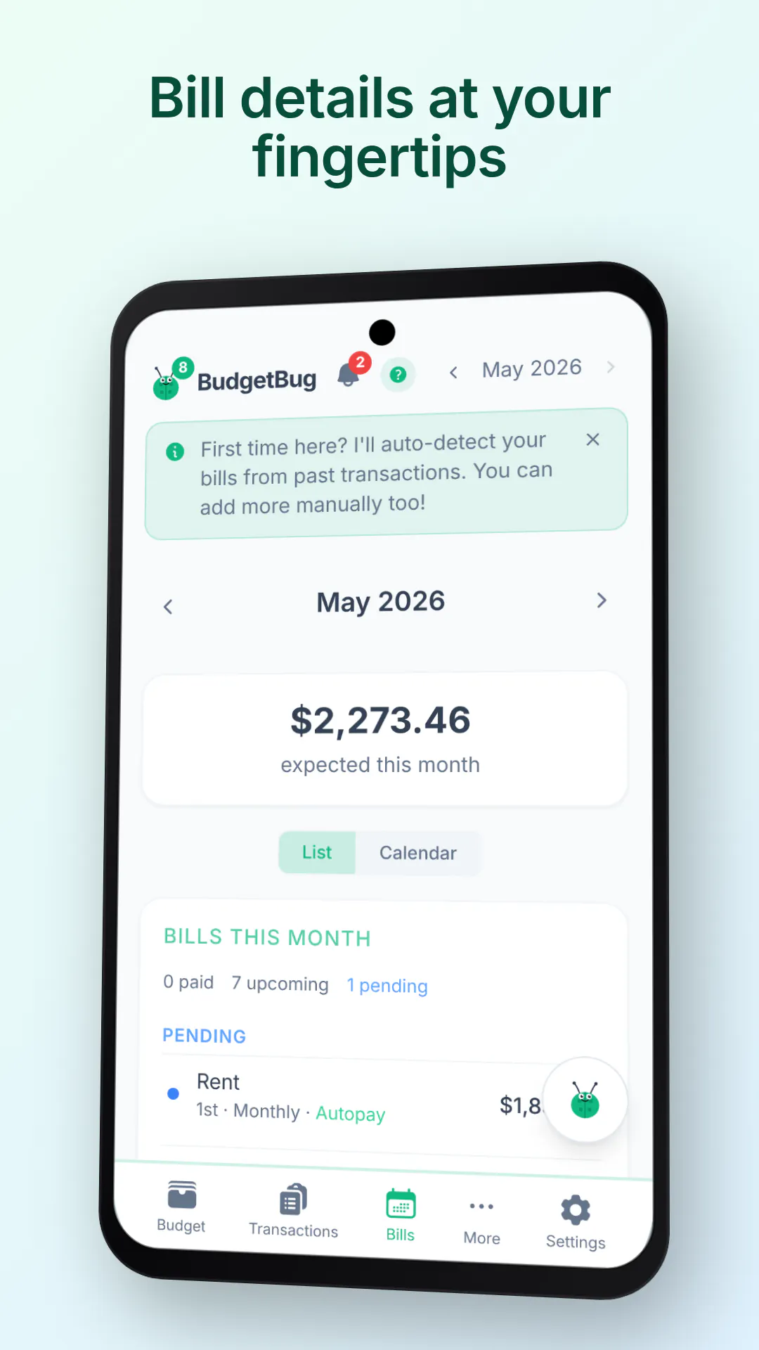 BudgetBug gallery image