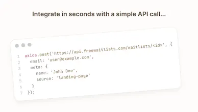 FreeWaitlists - Waitlist API & Widgets gallery image
