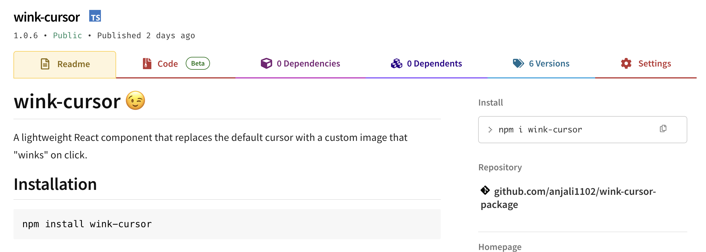 wink-cursor - Screenshot 2 showing product features and functionality