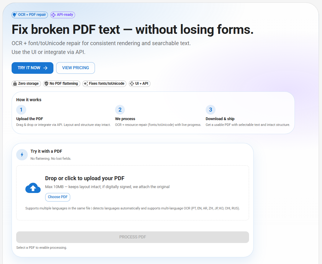 TextLayer OCR - Main product screenshot demonstrating key features and user interface