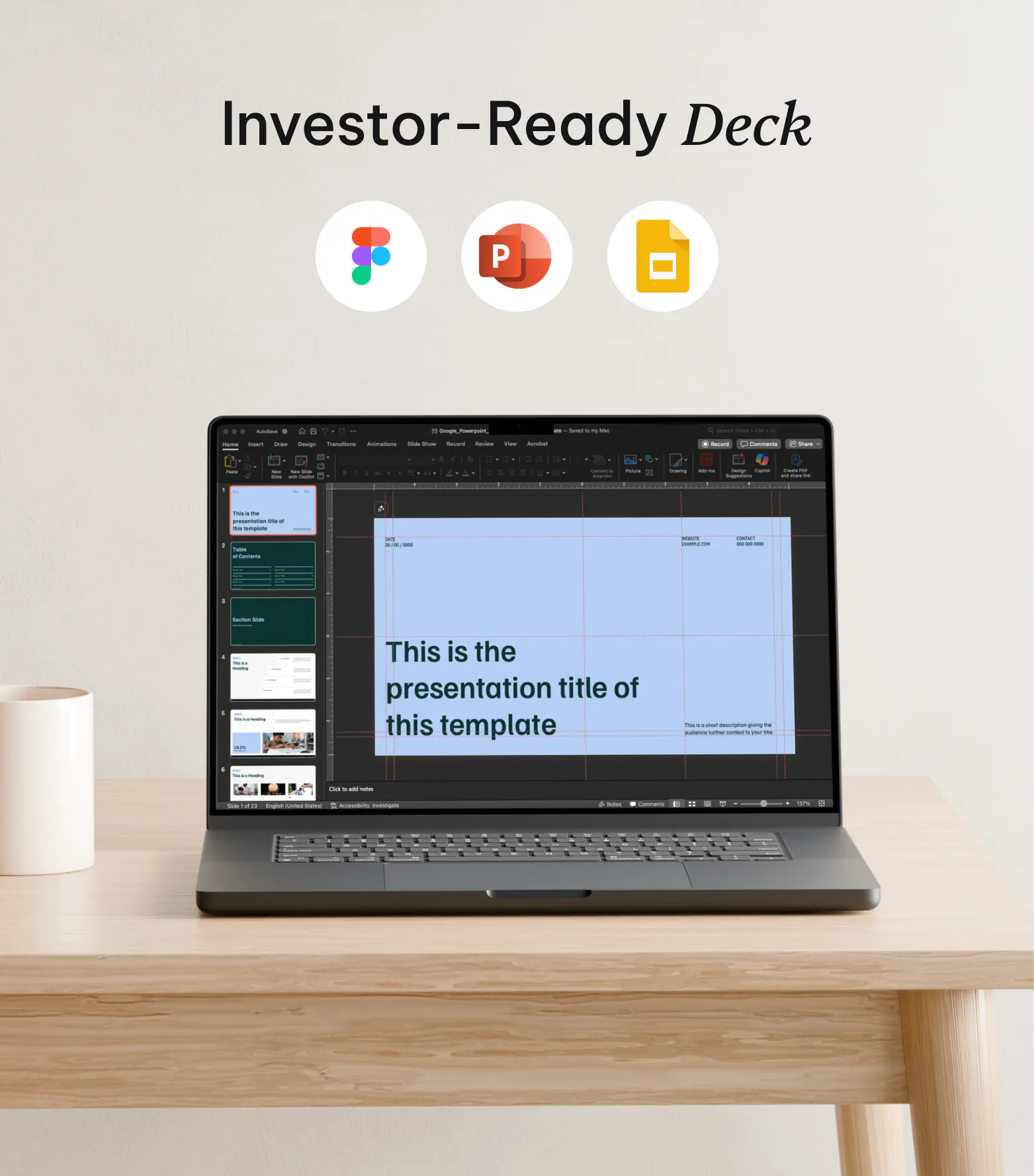 Investors Pitch Deck Template gallery image
