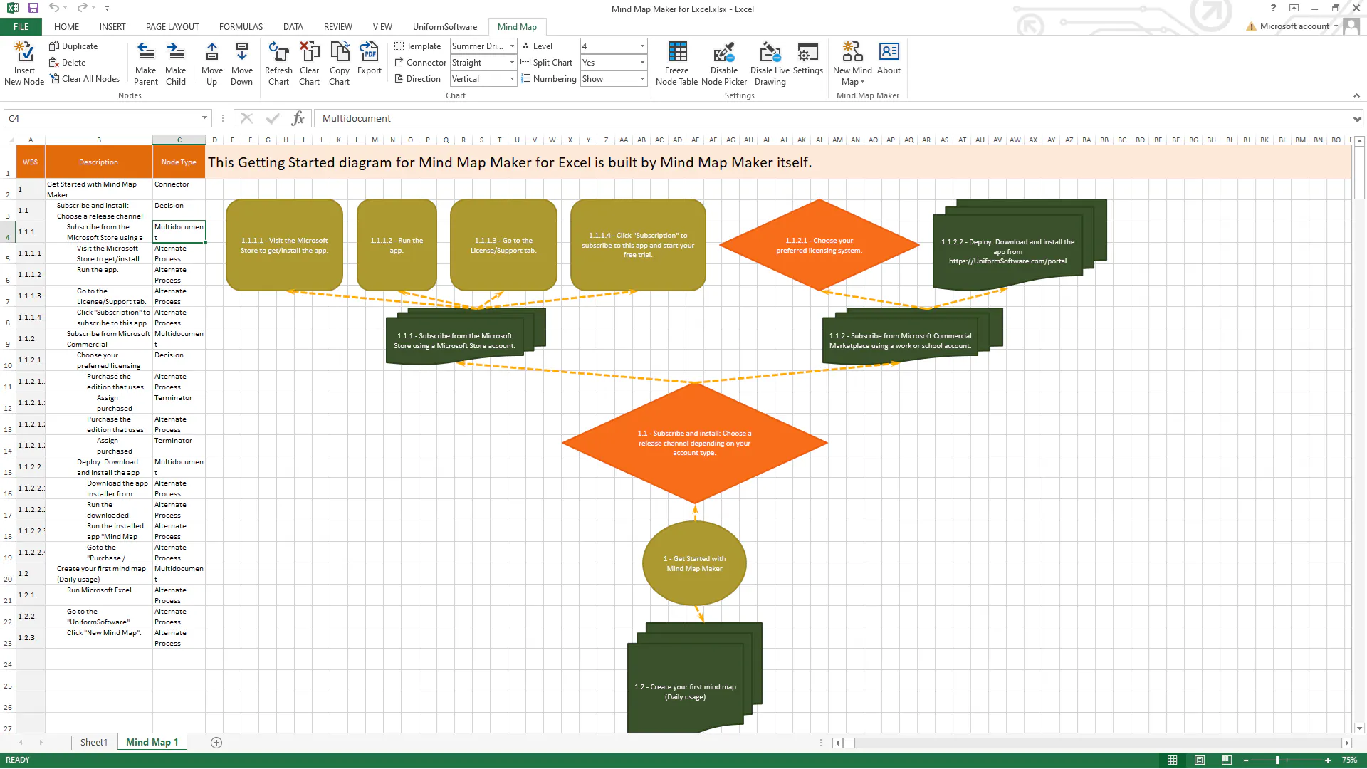 Mind Map Maker for Excel gallery image