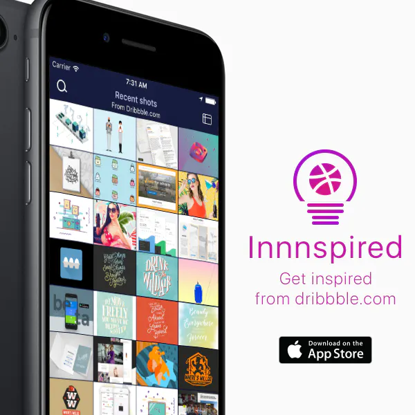 Innnspried iOS app - Dribbble.com client