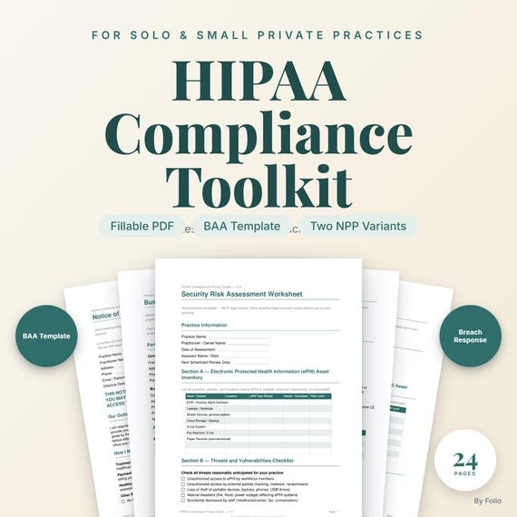 Folio HIPAA Compliance & Privacy Toolkit