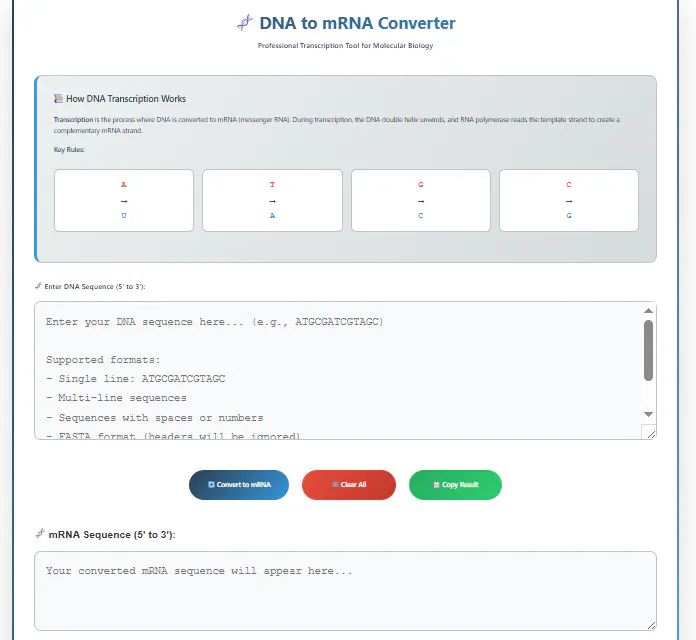 DNA to mRNA Converter 项目横幅