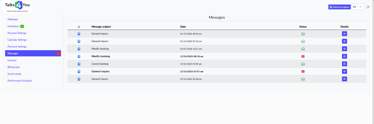 Talks4You - Screenshot 5 showing product features and functionality