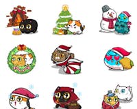 Fancy Cats Christmas Holiday iMessage Stickers media 3