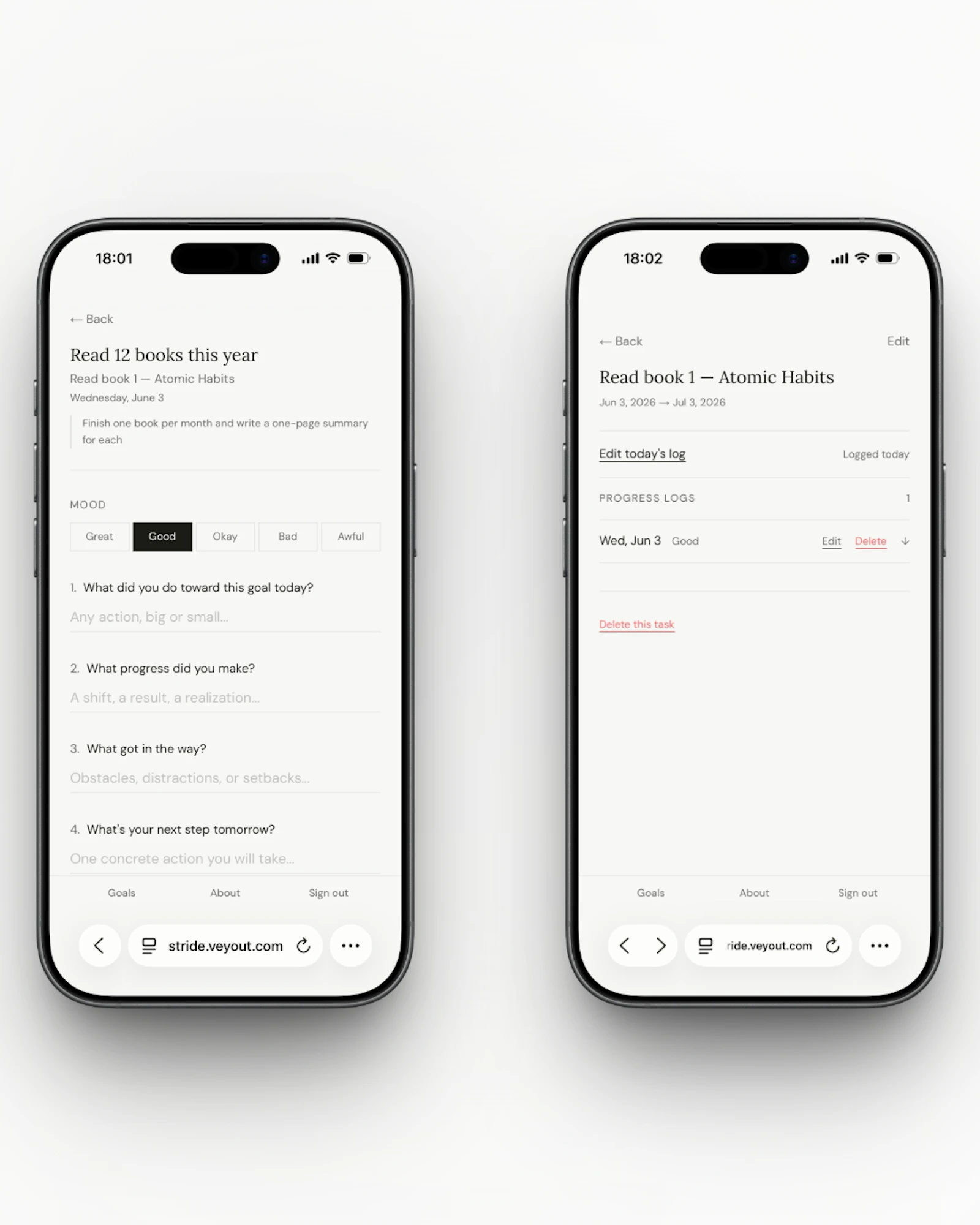 Stride — Goal Progress Journal screenshot 4