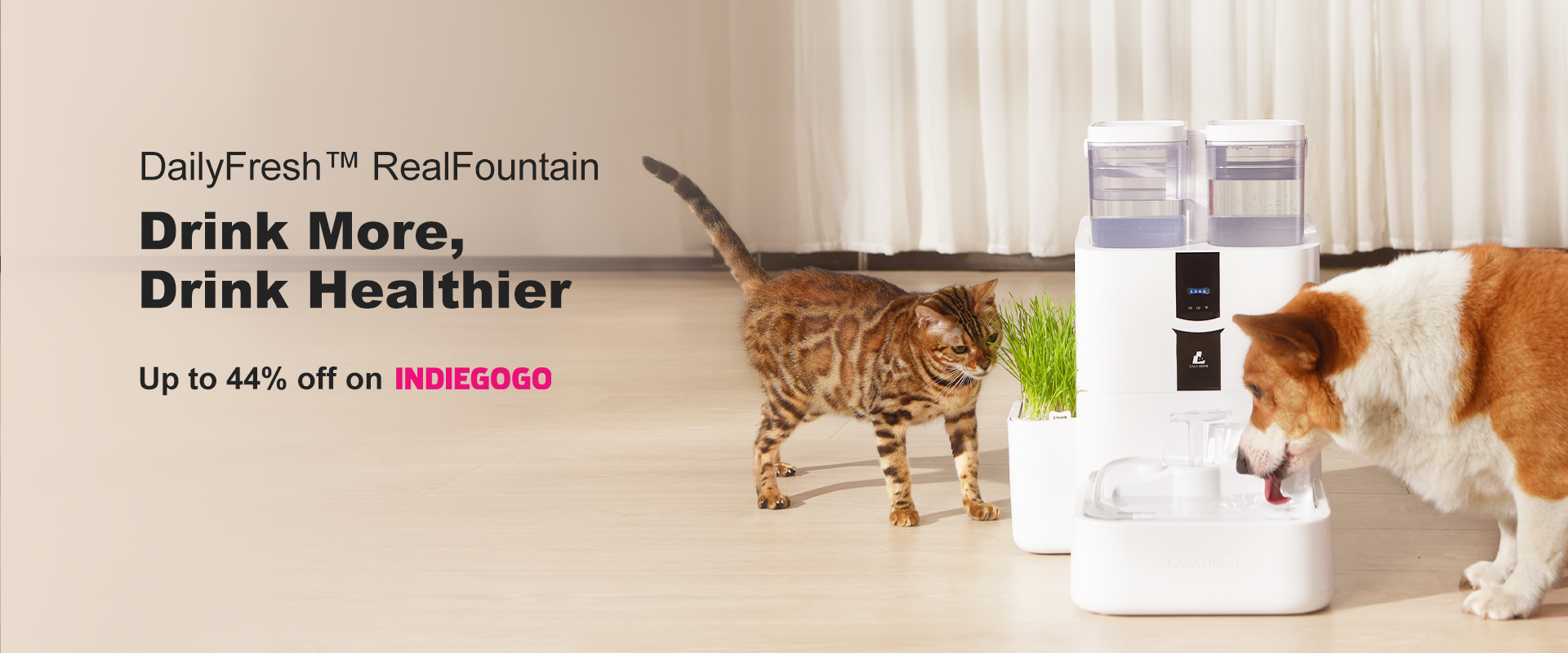 LALAHOME Harian Air Terjun Air Fresh Pet media 2
