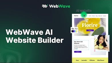 WebWave AIインターフェースは、ユーザーが「AIウェブサイト」ボタンをクリックしている様子を紹介しています。