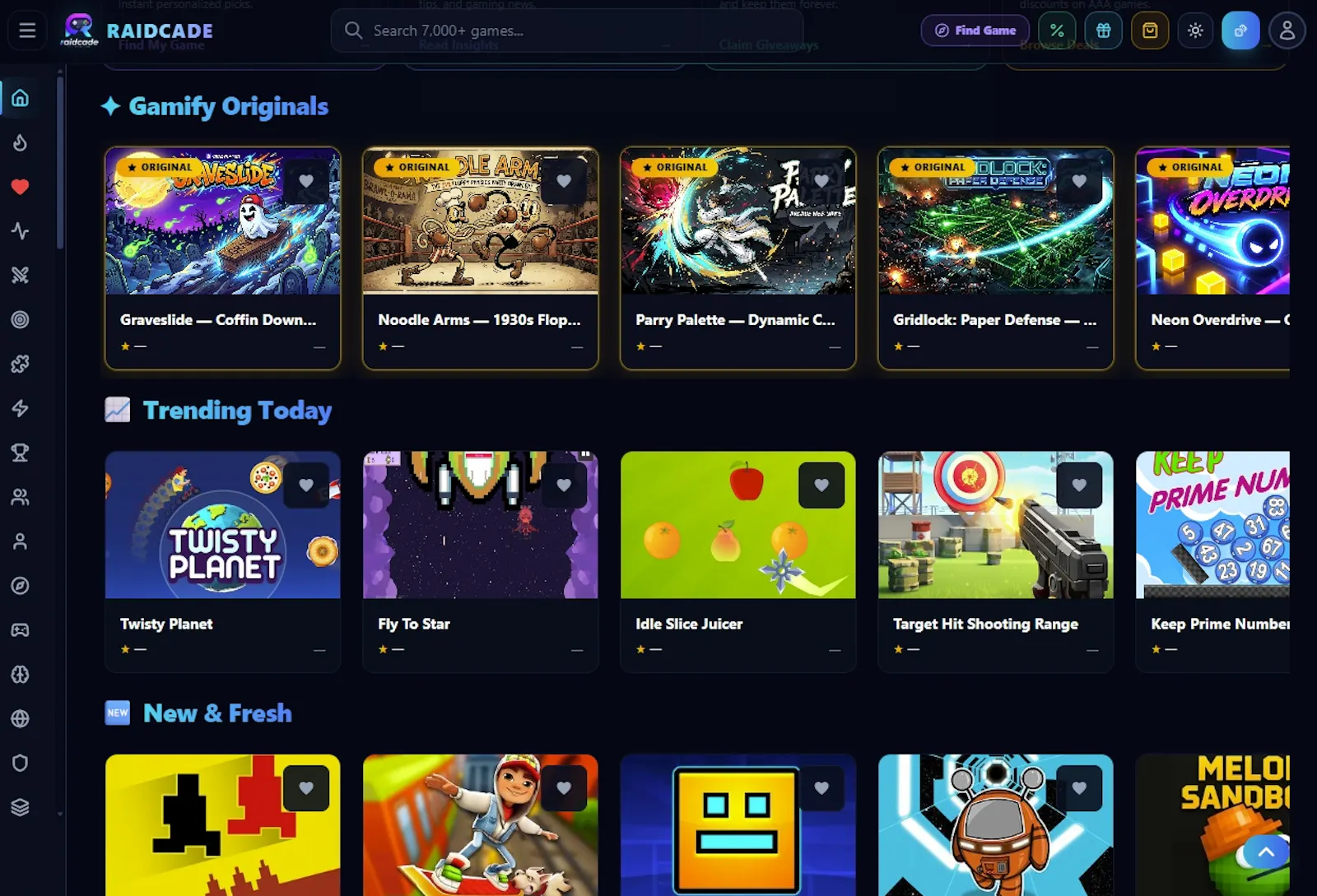 Raidcade.games screenshot 2