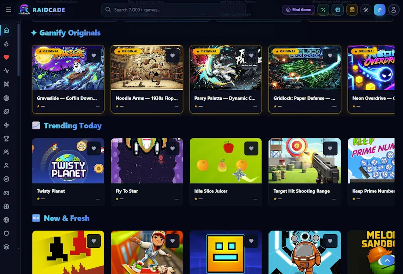 Raidcade.games screenshot 2