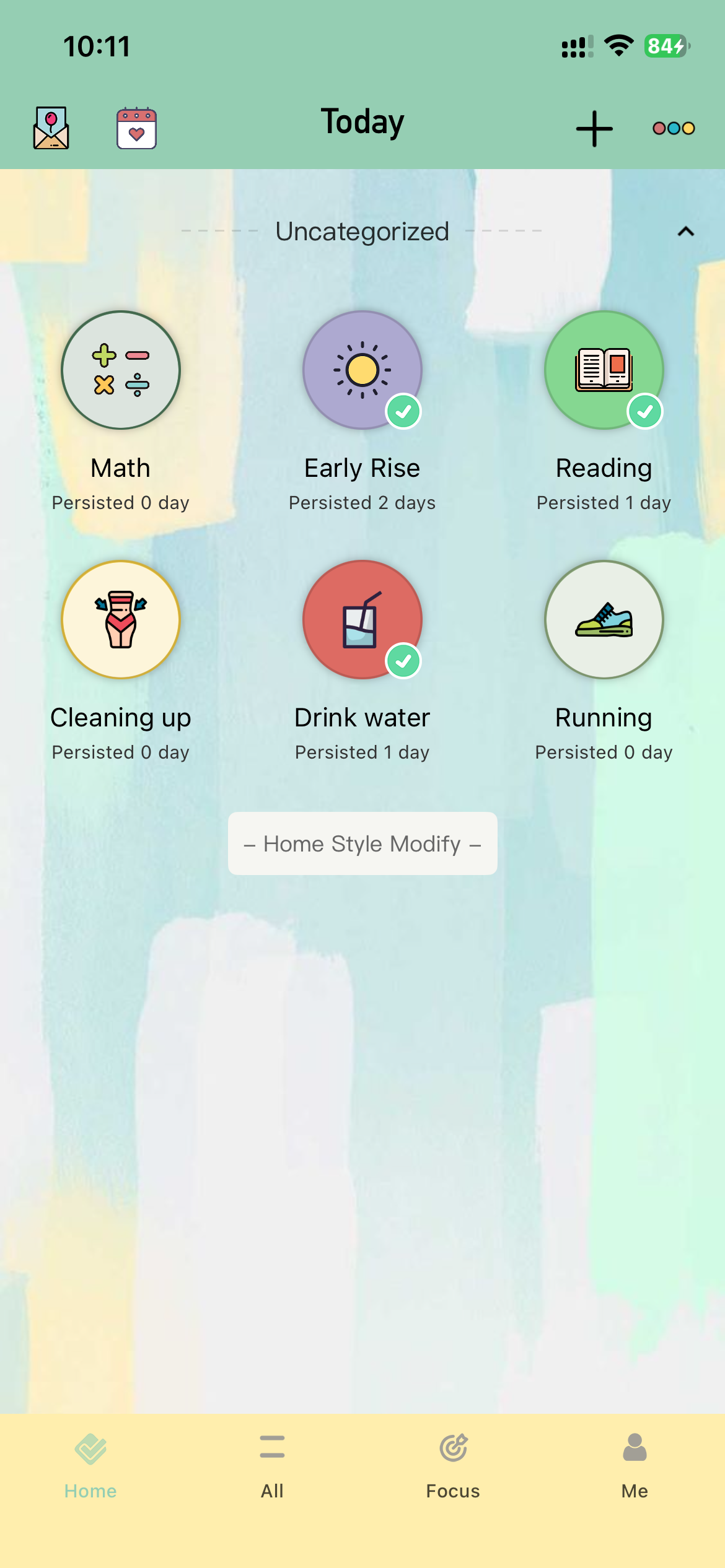 Tiny Habits Tracker - Main product screenshot demonstrating key features and user interface