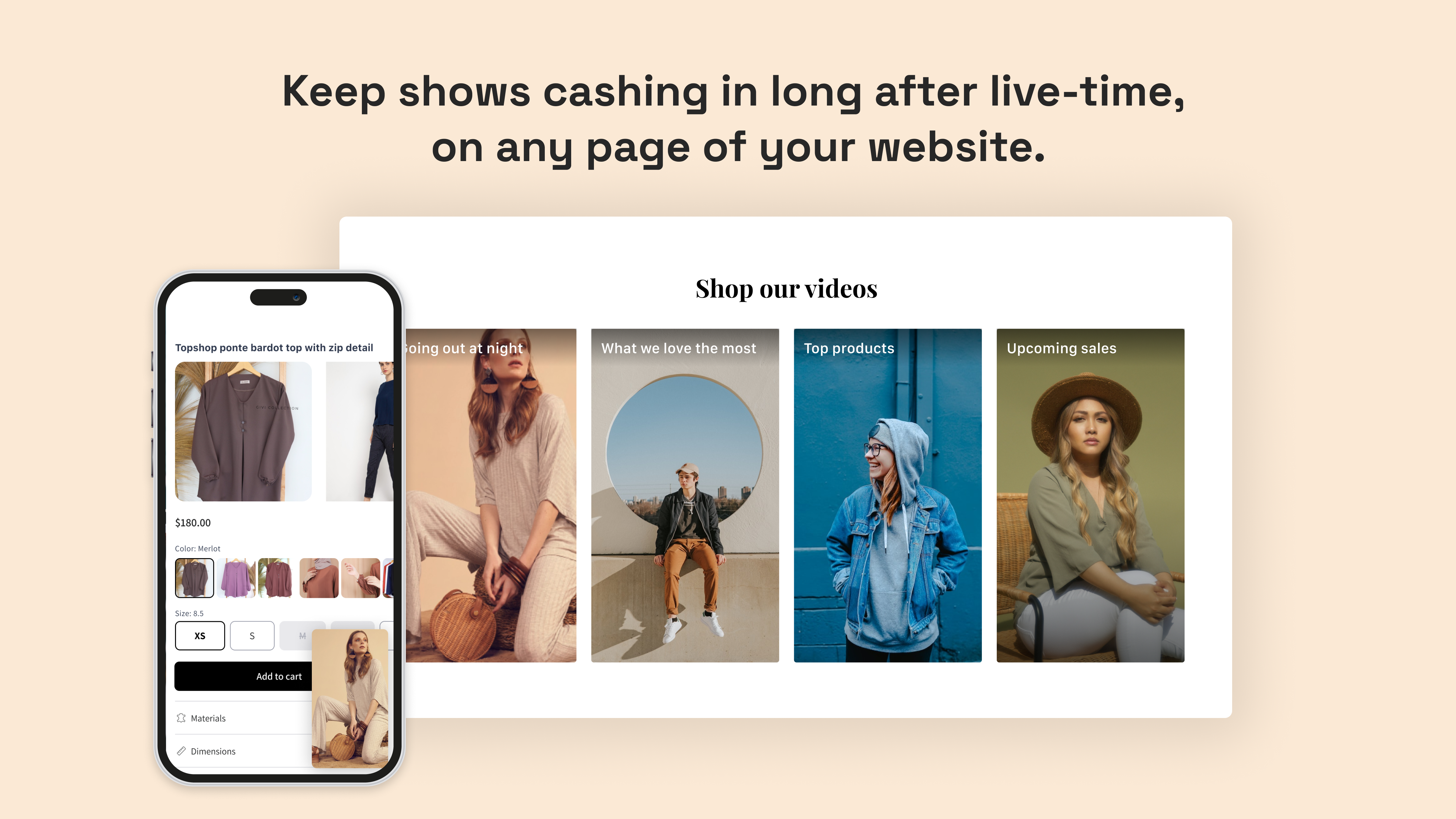 보여 주었다 - Shopify 브랜드를위한 라이브 스트림 쇼핑 및 쇼핑 가능한 비디오 미디어 2
